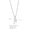 Wholesale Jewelry Retro Style Stainless Steel Water Wave Chain Pendant Necklace With English Letters And Constellation Pattern And Electroplating Design