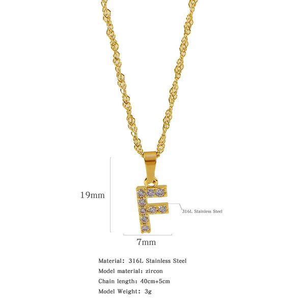 Wholesale Jewelry Retro Style Stainless Steel Water Wave Chain Pendant Necklace With English Letters And Constellation Pattern And Electroplating Design
