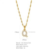 Wholesale Jewelry Retro Style Stainless Steel Water Wave Chain Pendant Necklace With English Letters And Constellation Pattern And Electroplating Design