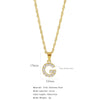 Wholesale Jewelry Retro Style Stainless Steel Water Wave Chain Pendant Necklace With English Letters And Constellation Pattern And Electroplating Design