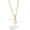Wholesale Jewelry Retro Style Stainless Steel Water Wave Chain Pendant Necklace With English Letters And Constellation Pattern And Electroplating Design