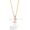 Wholesale Jewelry Retro Style Stainless Steel Water Wave Chain Pendant Necklace With English Letters And Constellation Pattern And Electroplating Design