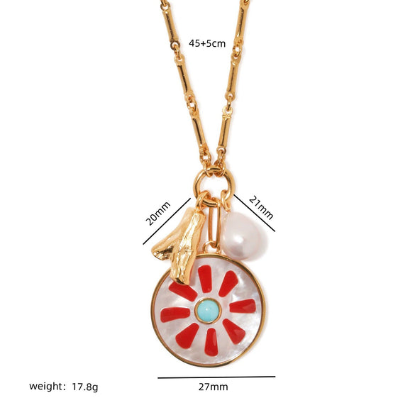 Wholesale Jewelry Retro Style Star Pendant Copper Electroplated Ochain Necklace For Ladies