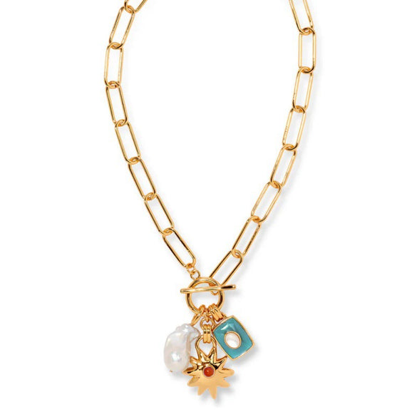 Wholesale Jewelry Retro Style Star Pendant Copper Electroplated Ochain Necklace For Ladies
