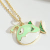 Wholesale Jewelry Retro Style Starfish Pendant Necklace Copper Electroplating Mixed Gemstone Setting O Chain For Women