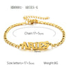 Wholesale Jewelry Retro Style Zodiac Bracelet Stainless Steel With Letters Numbers Text Electroplated