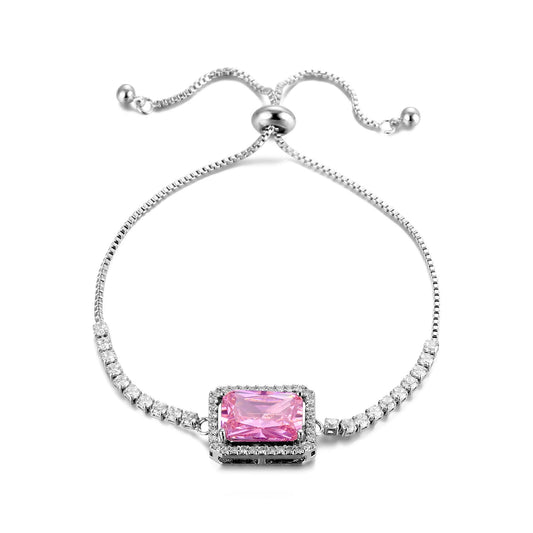 Wholesale Jewelry Retro Temperament Colorful Zircon Bracelet For Unisex Environmental Protection Copper Geometric Electroplating