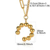 Wholesale Jewelry Retro Vintage Style Geometric Stainless Steel Pearl Turquoise Necklace With Electroplating For Women