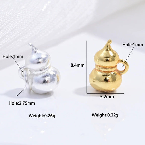 Wholesale Jewelry Retro Vintage Style Gourd Geometric Silver 925 Sterling Silver Hammered Beaded Pendant Bracelet Necklace