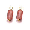 Wholesale Jewelry Retro Waterproof Stainless Steel With Natural Stone Cylindrical Pendant Electroplated Handmade Earrings Necklace Accessories