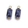 Wholesale Jewelry Retro Waterproof Stainless Steel With Natural Stone Cylindrical Pendant Electroplated Handmade Earrings Necklace Accessories