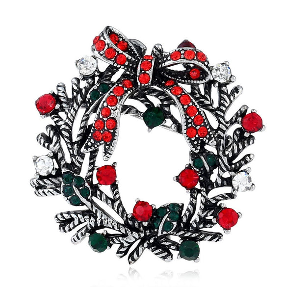 Wholesale Jewelry Rhinestone Geometric Christmas Brooch Retro Style Unisex