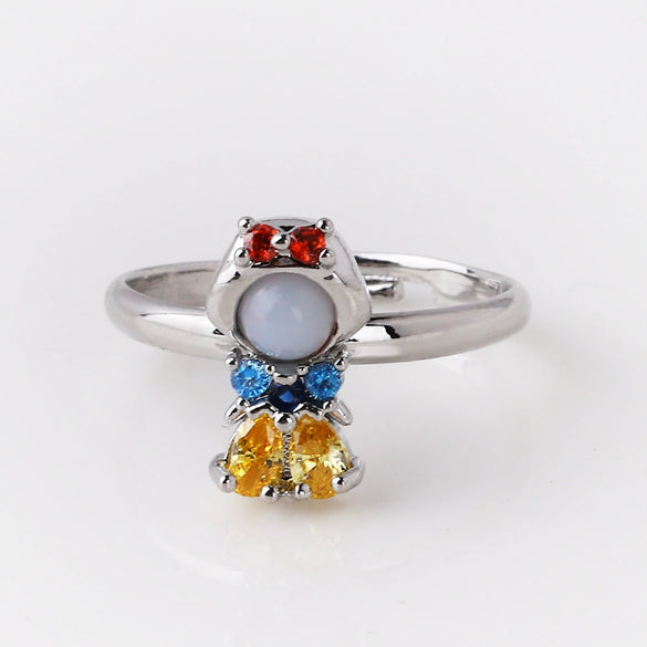 Wholesale Jewelry Ring Copper Zircon Cartoon Animal Geometric Style Microinlaid Colorful Zircon