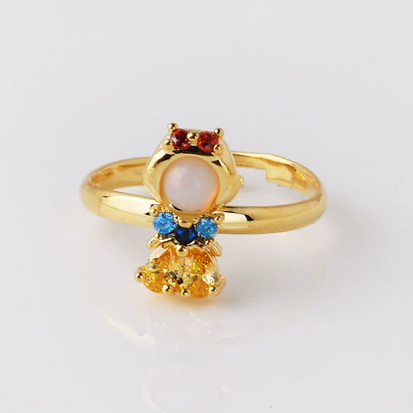 Wholesale Jewelry Ring Copper Zircon Cartoon Animal Geometric Style Microinlaid Colorful Zircon