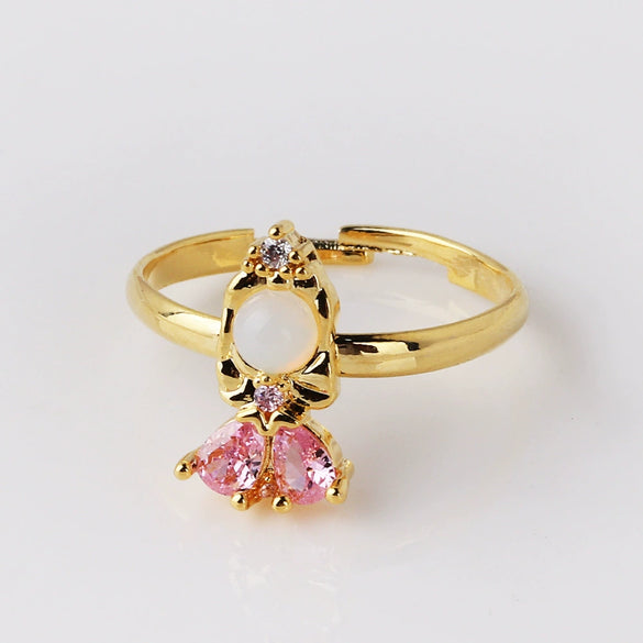 Wholesale Jewelry Ring Copper Zircon Cartoon Animal Geometric Style Microinlaid Colorful Zircon