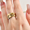Wholesale Jewelry Ring Titanium Steel Electroplated Light Luxury Style Roman Alphabet