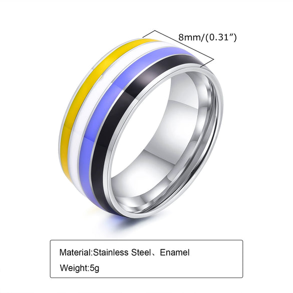 Wholesale Jewelry Ring Titanium Steel Geometric Glue