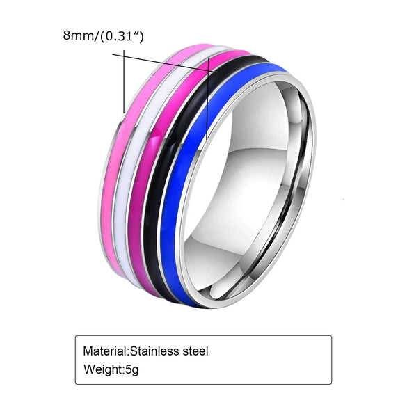 Wholesale Jewelry Ring Titanium Steel Geometric Glue