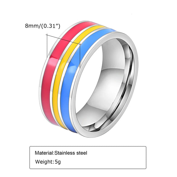 Wholesale Jewelry Ring Titanium Steel Geometric Glue
