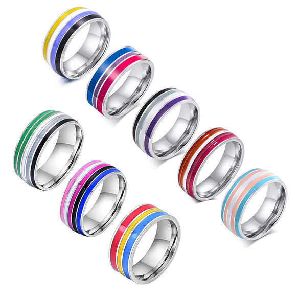Wholesale Jewelry Ring Titanium Steel Geometric Glue