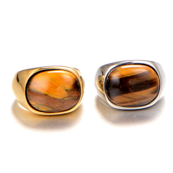Wholesale Jewelry Ring Titanium Steel Retro Gem Ring For Men And Unisex With Geometric Design And Polishing