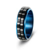 Wholesale Jewelry Rotatable Titanium Steel Geometric Ring Electroplated Black