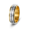 Wholesale Jewelry Rotatable Titanium Steel Geometric Ring Electroplated Black
