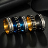 Wholesale Jewelry Rotatable Titanium Steel Geometric Ring Electroplated Black