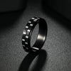 Wholesale Jewelry Rotatable Titanium Steel Geometric Ring Electroplated Black