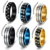 Wholesale Jewelry Rotatable Titanium Steel Geometric Ring Electroplated Black