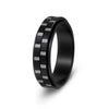 Wholesale Jewelry Rotatable Titanium Steel Geometric Ring Electroplated Black