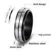 Wholesale Jewelry Rotatable Titanium Steel Geometric Ring Electroplated Black