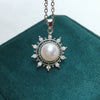 Wholesale Jewelry Round Freshwater Pearl Pendant Necklace Copper Plated Gold