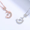 Wholesale Jewelry S925 Silver Arrow Moon Star Pendant Necklace