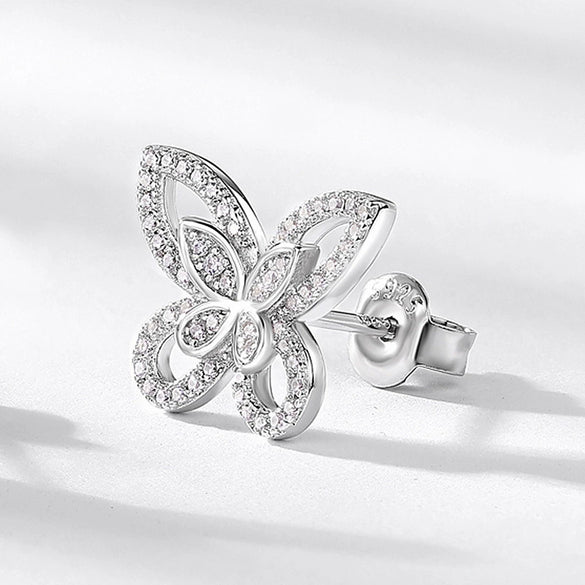 Wholesale Jewelry S925 Silver Geometric Butterfly Stud Earrings For Women