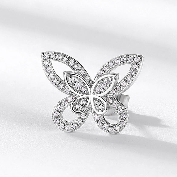 Wholesale Jewelry S925 Silver Geometric Butterfly Stud Earrings For Women