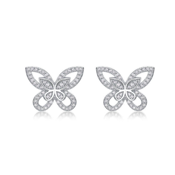 Wholesale Jewelry S925 Silver Geometric Butterfly Stud Earrings For Women