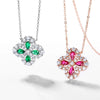 Wholesale Jewelry S925 Silver Geometric Four Leaf Clover Retro Minimalist Necklace Set With Diamonds O Word Chain For Women