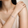 Wholesale Jewelry S925 Silver Geometric Style Bracelet Set With Diamonds