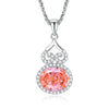 Wholesale Jewelry S925 Silver Gourd Pendant Necklace With High Carbon Diamond Light Luxury Style