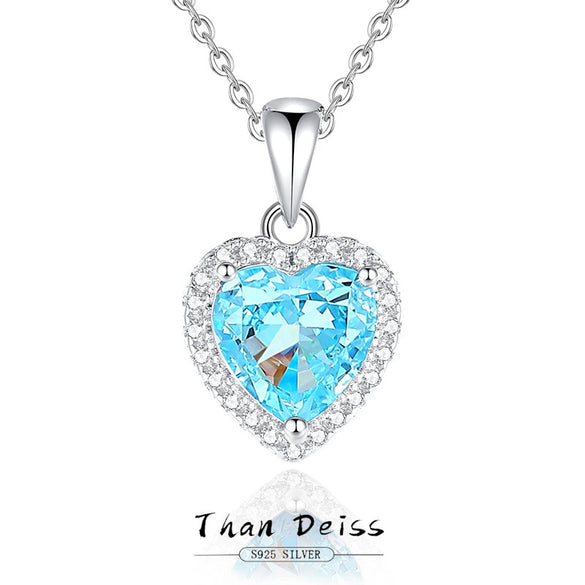 Wholesale Jewelry S925 Silver Heartshaped High Carbon Diamond Pendant Necklace