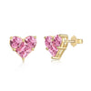 Wholesale Jewelry S925 Silver Light Luxury Heartshaped Zircon Electroplated Necklace Earrings