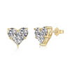 Wholesale Jewelry S925 Silver Light Luxury Heartshaped Zircon Electroplated Necklace Earrings