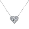 Wholesale Jewelry S925 Silver Light Luxury Heartshaped Zircon Electroplated Necklace Earrings