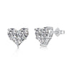 Wholesale Jewelry S925 Silver Light Luxury Heartshaped Zircon Electroplated Necklace Earrings