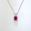 Wholesale Jewelry S925 Silver Luxury Retro Octagonal Cultivation Emerald Geometric Inlay Necklace