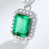 Wholesale Jewelry S925 Silver Luxury Retro Octagonal Cultivation Emerald Geometric Inlay Necklace
