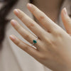 Wholesale Jewelry S925 Silver Ring Cultivating Emerald Geometric Style Electroplated For Women