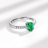 Wholesale Jewelry S925 Silver Ring Cultivating Emerald Geometric Style Electroplated For Women