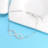 Wholesale Jewelry S925 Sterling Silver Adjustable Bracelet With Diamond 8 Word Symbol Geometric Cartoon Style Electroplated